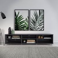 CorLiving - Hollywood Collection TV Stand with Open Cabinets for Most TVs up to 85
