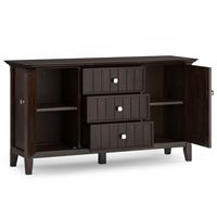 Simpli Home - Bedford Sideboard Buffet - Dark Tobacco Brown - Left View