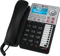 AT&T - ML17939 2-Line Corded Phone with Digital Answering System - Black/Silver - Left View