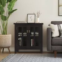 Simpli Home - Artisan Low Storage Cabinet - Hickory Brown - Left View