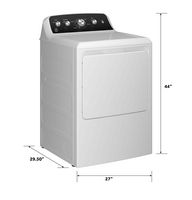 GE - 7.2 Cu. Ft. Electric Dryer with Long Venting up to 120 Ft. - White with Matte Black - Left View