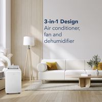 Insignia™ - 250 Sq. Ft. 6,000 BTU Portable Air Conditioner - White - Left View