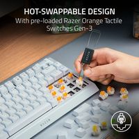 Razer - BlackWidow V4 75% Wired Orange Switch Gaming Keyboard with Hot-Swappable Design - White - Left View