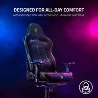 Razer - Enki Gaming Chair for All-Day Comfort - Black/Green - Left View