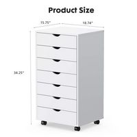 Bestier - Storage Cabinet 7 Drawers 18.7 in.W Dressers with Wheels Mobile Organizer Drawers for O... - Left View