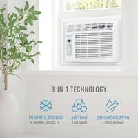 Keystone - 650 Sq. Ft 14,500 BTU Window Air Conditioner - White - Left View