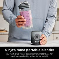 Ninja - Blast Max Portable Blender with 22oz Twist & Go Vessel - Cool Gray - Left View