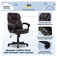 Serta - Mitchell Manager Office Chair - Chestnut Brown - Left View