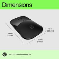 HP - Z3700 G2 Wireless Blue LED Mouse - Wireless - Black Onyx - Left View