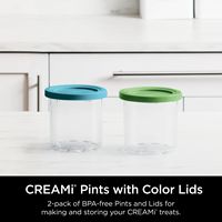 CREAMi Pints and Lids - 2 Pack, Compatible with NC300s Series Ninja Creami Ice Cream Makers - Cle... - Left View