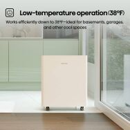 Hisense - 50 Pint 16 quarts Bucket Capacity Lift-Up Dehumidifier - White - Left View