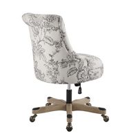 Linon Home Décor - Scotmar Plush Button-Tufted Adjustable Office Chair With Wood Base - Off-White... - Left View