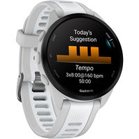 Garmin - Forerunner 165 Music GPS Smartwatch 43 mm Fiber-Reinforced Polymer - Gray/Whitestone - Left View