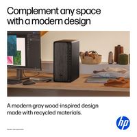 HP - OmniDesk Desktop - AMD Ryzen 3 - 8GB DDR5 Memory - 256GB SSD - Gray Wood - Left View