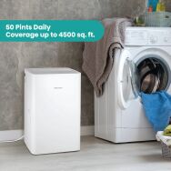Hisense - 50 Pint Dehumidifier with 12 quarts Bucket Capacity - White - Left View