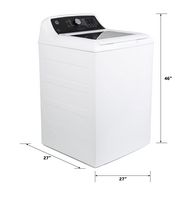 GE - 4.5 Cu. Ft. Top Load Washer with Water Level Control, Deep Fill, Quick Wash, and Glass Lid -... - Left View