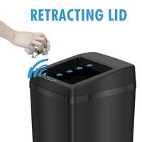 iTouchless - 14 Gallon Sliding Lid Sensor Trash Can with AbsorbX Odor Control System, Automatic K... - Left View