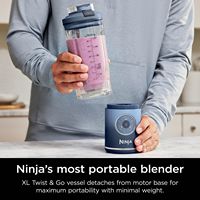 Ninja - Blast Max Portable Blender with 22oz Twist & Go Vessel - Deep Navy - Left View