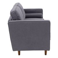 CorLiving - Mulberry 3-Seat Fabric Upholstered Modern Sofa - Gray - Left View