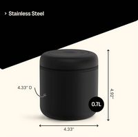 Fellow - Atmos Vacuum Airtight Canister 0.7L - Matte Black - Left View