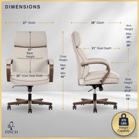 Finch - Neo Two Retro-Modern Mid-Back Office Chair - Cream - Left View