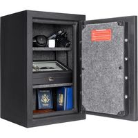 Barska - 2.02 Cu Ft Fireproof Biometric Safe with Fingerprint & Keypad Lock-with LED Light, Alarm... - Left View