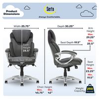 Serta - Bryce Bonded Leather Executive Office Chair with AIR Technology - Gray - Left View