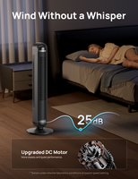 Dreo - Smart Tower Fan, Upgraded DC 9 Speeds Ultra-Quiet Floor Fan, 90°Oscillating Fans for Indoo... - Left View