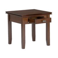 Simpli Home - Artisan Square Solid Pine Wood 1-Drawer End Table - Brown - Left View