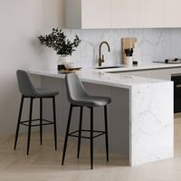 Simpli Home - Laurel Bar Stool (Set of 2) - Slate Grey - Left View