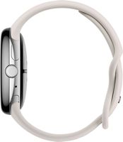 Google - Pixel Watch 3 (45mm) Smartwatch with Porcelain Band - Wi-Fi - Polished Silver - Left View