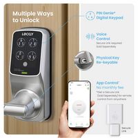 Lockly - Model 6S Latch Lever Smart Lock with Touchscreen/Key Access/Auto Lock/ App Control - Sat... - Left View