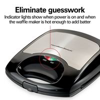 Hamilton Beach - 4-Waffle Belgian-Style Waffle Baker - Stainless Steel - Left View