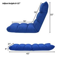 Costway - Adjustable 14-Position Floor Chair Folding Lazy Gaming Sofa Lounge Chair - Blue - Left View