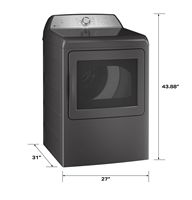 GE Profile - 7.4 Cu. Ft. Smart Electric Dryer with Sanitize Cycle and Sensor Dry - Diamond Gray - Left View