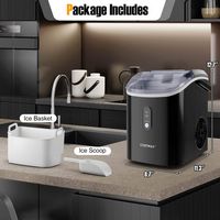 Costway Countertop Ice Maker with Soft Chewable Pellet Ice  Ready in 6 Mins Black - Black - Left View