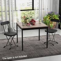 Costway 2-Pack Folding Chair with Metal Curved Feet Wide Seat & Ergonomic Backrest - Black - Left View