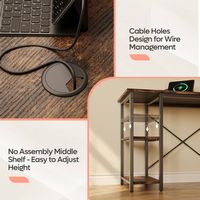 Bestier - L-Shaped Computer Desk With Reversible Corner - Brown - Left View