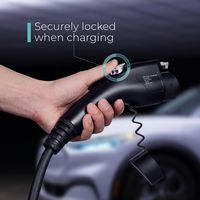 Lectron - J1772 Level 1 NEMA 5-15 Electric Vehicle (EV) WiFi Charger-up to 15A-16' - Black - Left View