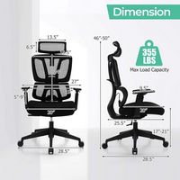 Costway - Ergonomic Mesh Adjustable Office Chair - Black - Left View