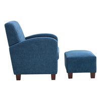 OSP Home Furnishings - Aiden Chair & Ottoman Herringbone - Navy - Left View