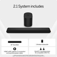 VIZIO - 2.1 Soundbar, Wireless Subwoofer w/ Dolby Atmos, DTS:X - Black - Left View