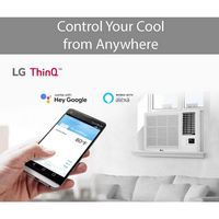 LG - 570 Sq. Ft. 12,200 BTU 230V Window Air Conditioner with Cool, Heat and Wi-Fi Control - White - Left View