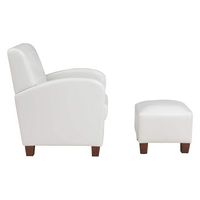 OSP Home Furnishings - Aiden Chair & Ottoman Faux Leather - Cream - Left View