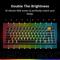 Glorious - GMBK 75% Wired Membrane Gaming Keyboard with Swappable MX-Compatible Keycaps - Black - Left View
