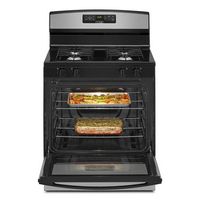 Amana - 5.1 Cu. Ft. Freestanding Gas Range with Bake Assist Temps - Stainless Steel - Left View