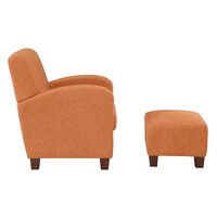 OSP Home Furnishings - Aiden Chair & Ottoman Herringbone - Orange - Left View