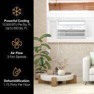 Whirlpool - 12,000 BTU Window Mounted Inverter Air Conditioner with Remote Control - White - Left View