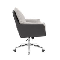 Linon Home Décor - McGarry Faux Leather And Sherpa Fabric Swivel Office Chair - Black and Gray - Left View