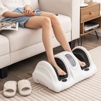 Costway - Shiatsu Foot Massager Kneading and Rolling Leg Calf Ankle with Remote White - White - Left View